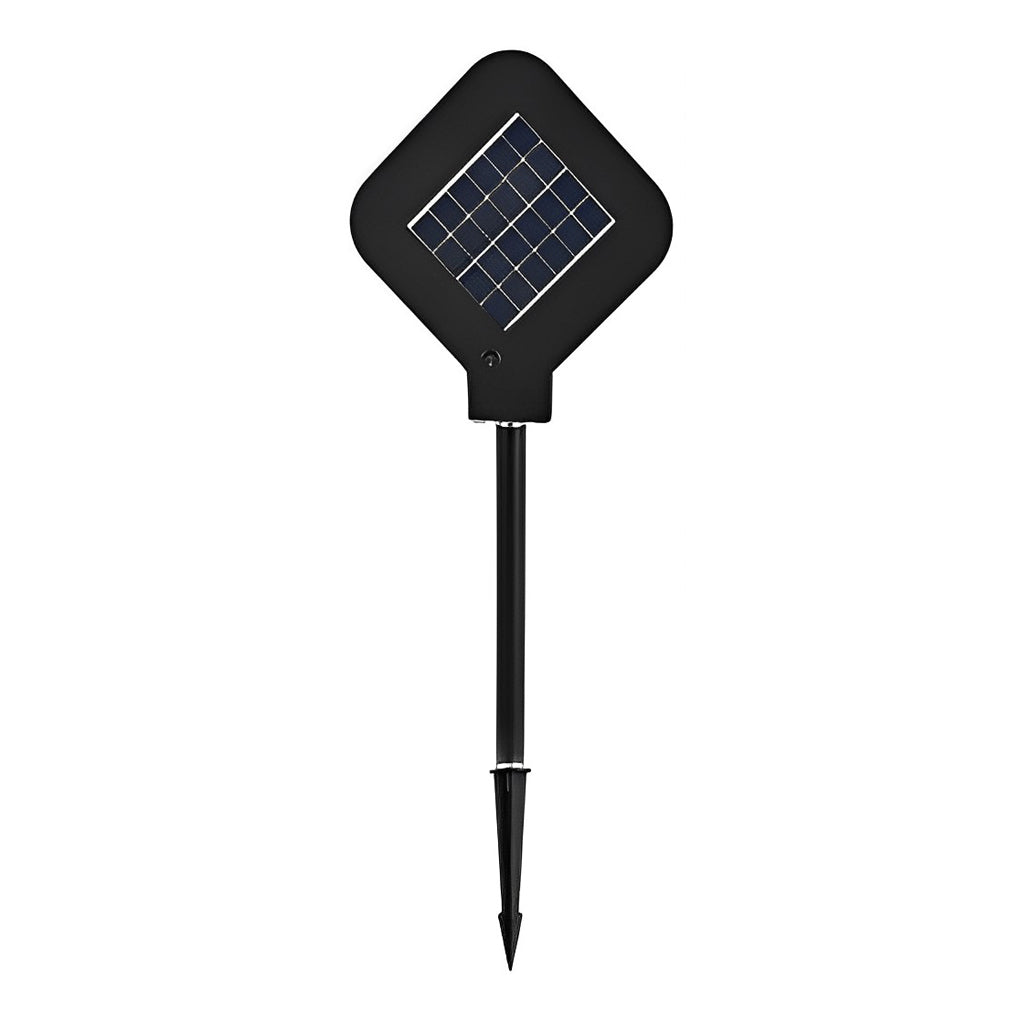 Modern Circular Solar LED Lawn Light - Stainless Steel Black