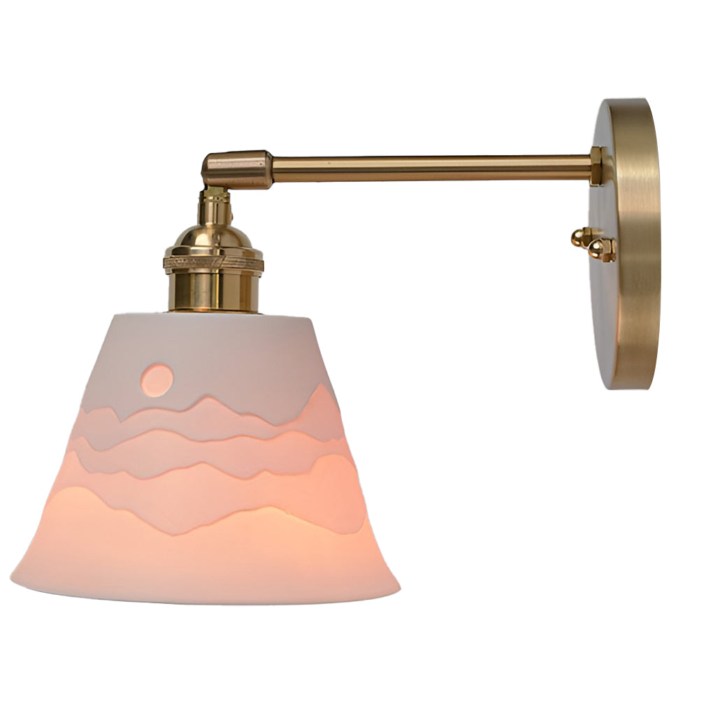Nordic Ceramic Pendant Light with Mountain Shadow Design