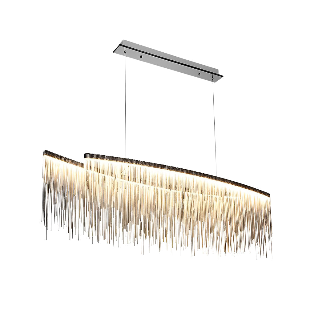 Aluminum Tassel Chain LED Dimmable Post-Modern Dining Chandelier