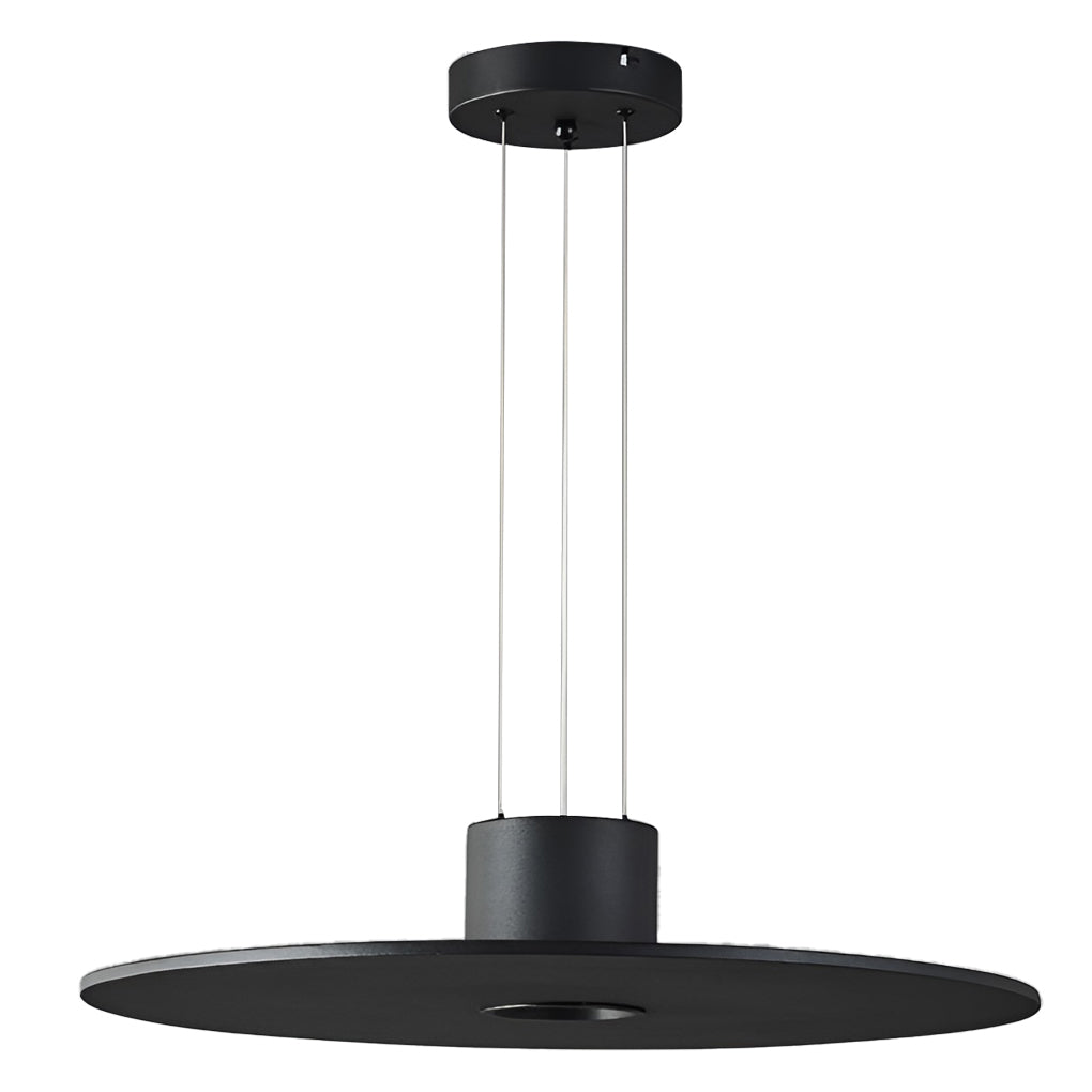 Modern Round LED Pendant Light Black Iron Acrylic Plate Design