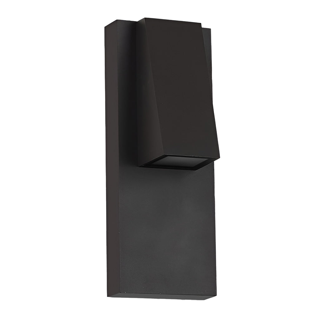 Rectangular LED Outdoor Wall Light - Modern Black Aluminum