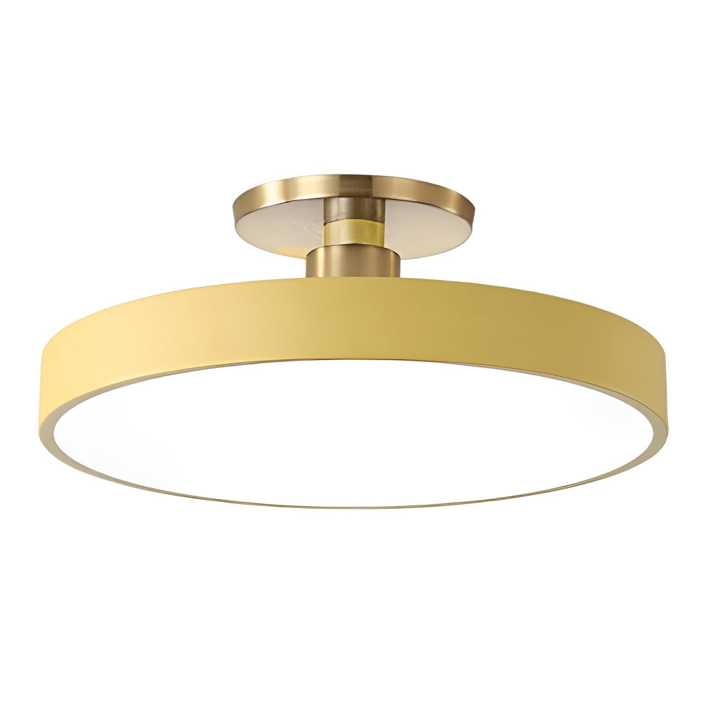 Modern Circular LED Semi-Flush Mount Ceiling Light