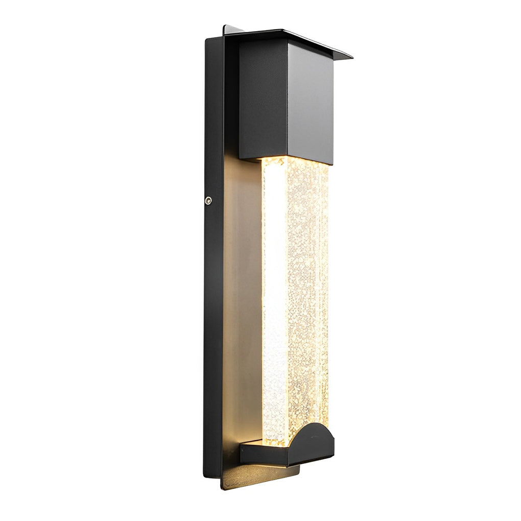 Crystal Bubble Glass Motion Sensor Outdoor Wall Lamp - Black