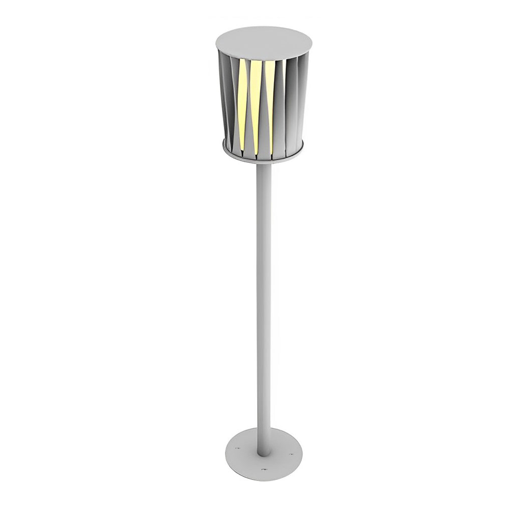 Modern Outdoor Floor Lamp with Rotating Slats & IP65 Waterproof