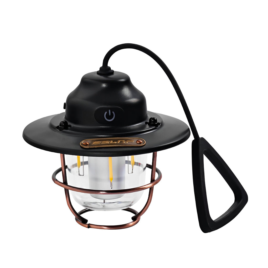 Retro LED Rechargeable Outdoor Camping Lantern with USB Charging
