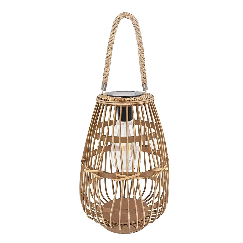 Portable Solar Bamboo Rattan Lantern LED Outdoor Garden Light