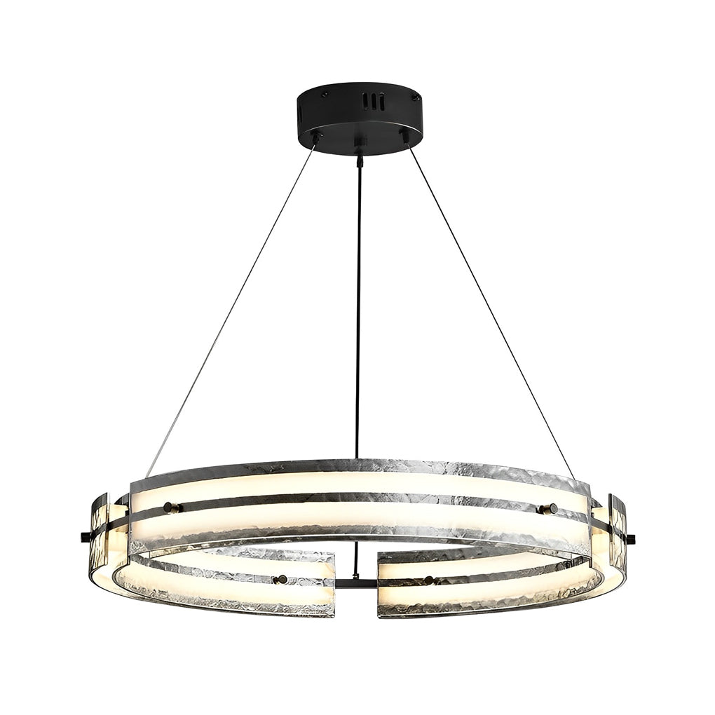 Modern LED Ring Chandelier with Stepless Dimming & Remote Control