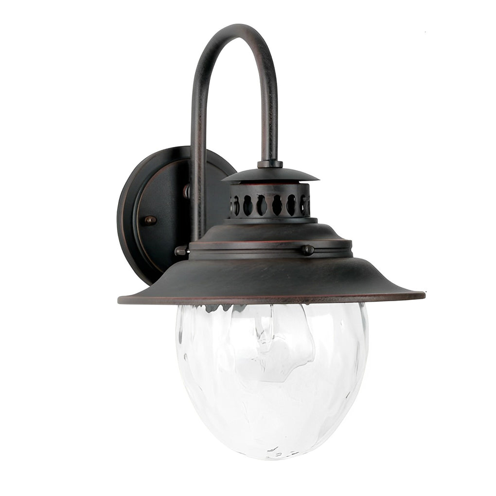 Modern Glass Aluminum Outdoor Wall Sconce with Stone Pattern Design
