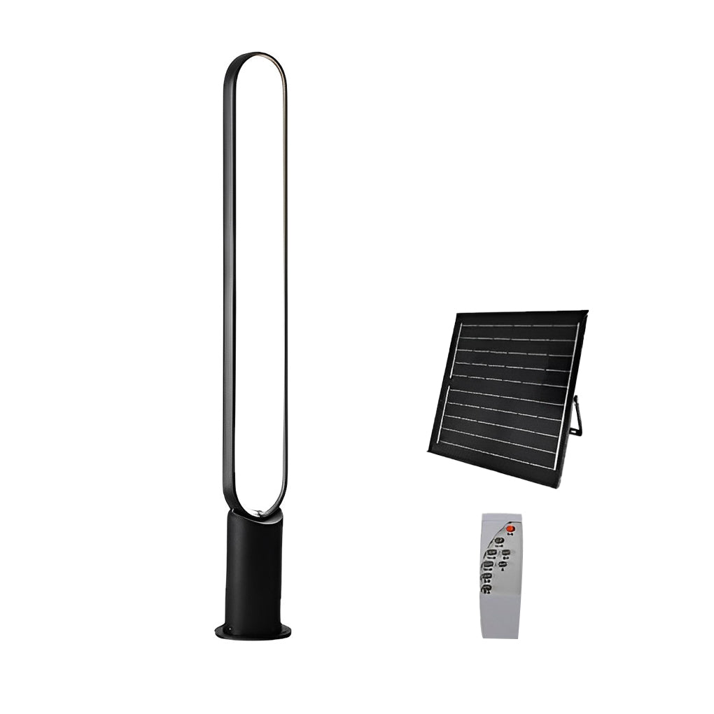 Modern Linear LED Solar Pathway Lights in Black Aluminum