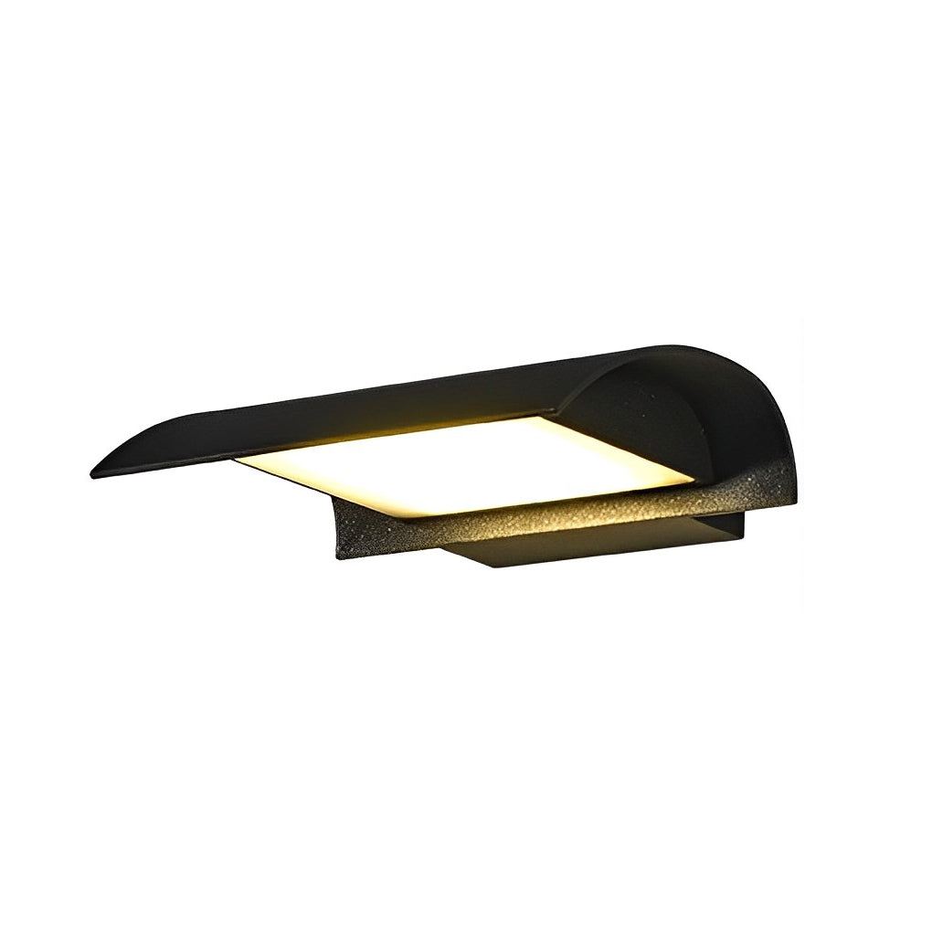 Curved LED Outdoor Wall Lamp – Black Aluminum Waterproof Sconce