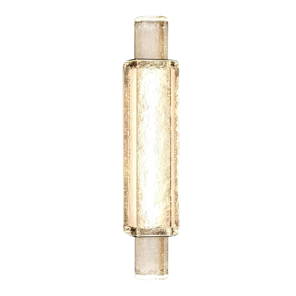 Modern Crystal Glass Wall Sconce with LED – Electroplated Gold Finish
