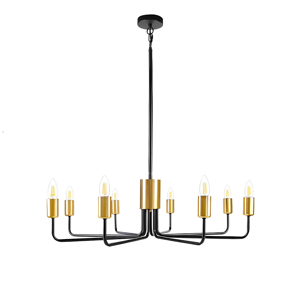 8-Light Farmhouse Iron Chandelier with Adjustable Height