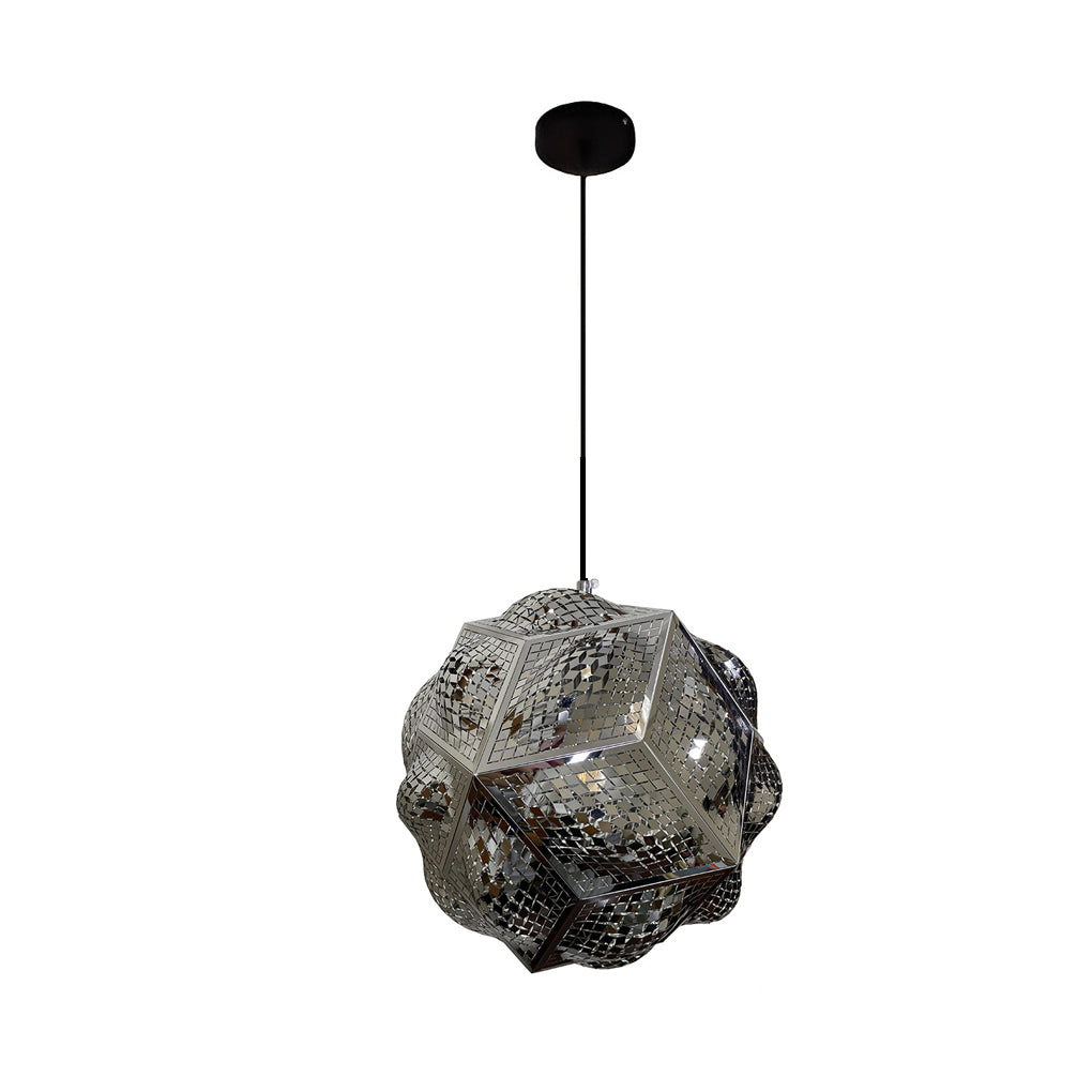 3D Geometric Stainless Steel Pendant Light - Modern Spherical Design