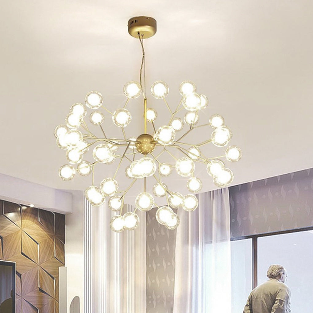 45-Light Branching Glass Sphere Modern Chandelier