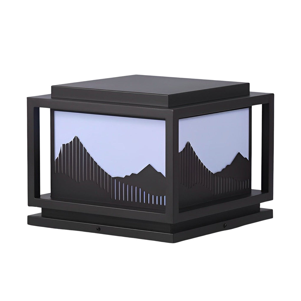 Mountain Scenery Solar Post Cap Light - Waterproof Outdoor Lighting