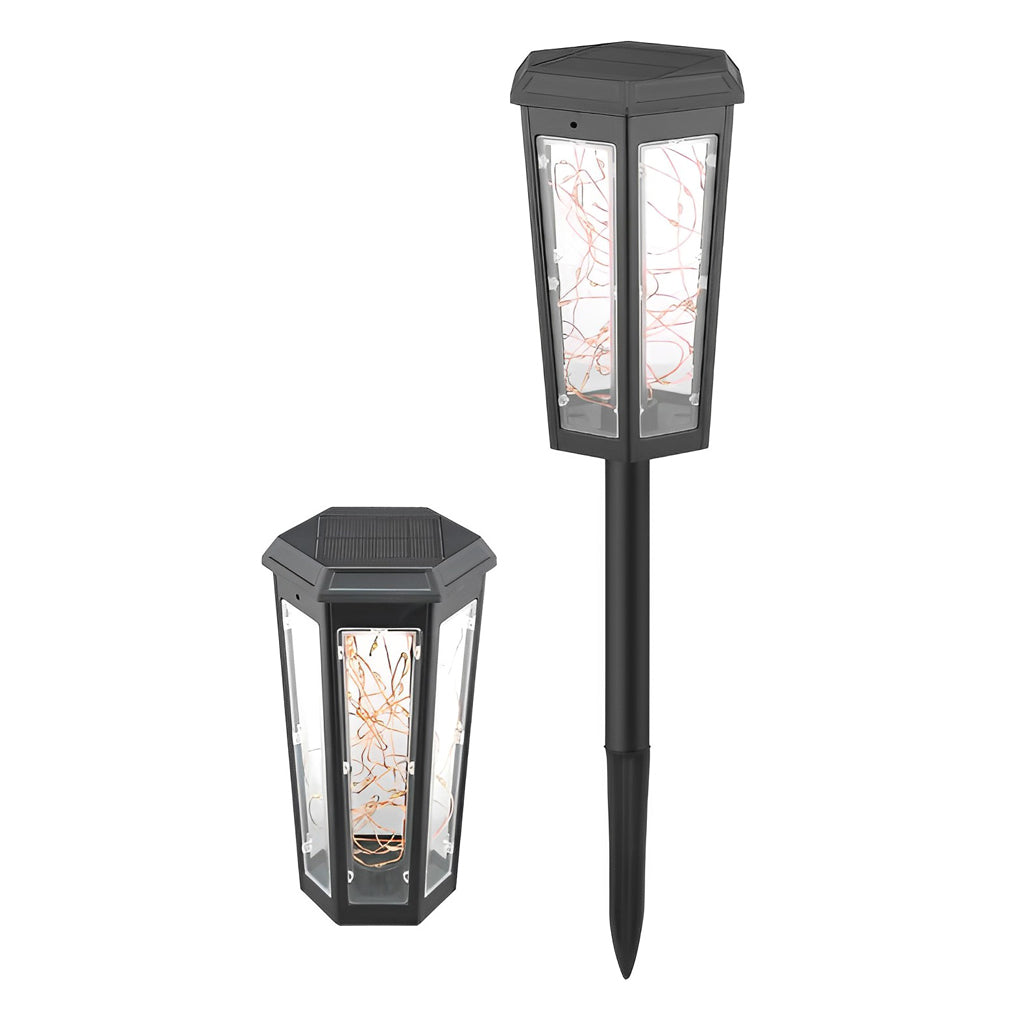 Hexagonal Solar Lawn Lights with Motion Sensor - Set of 2
