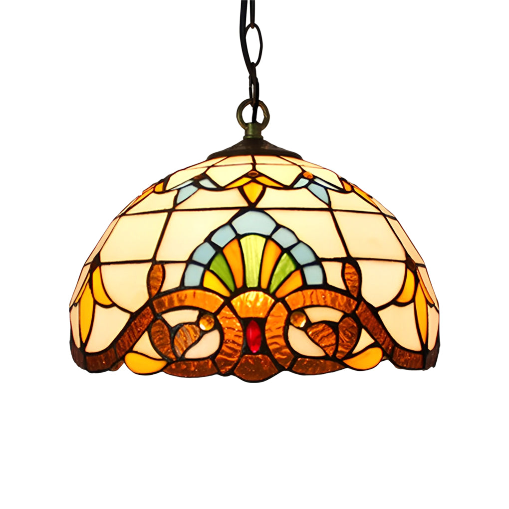 Handmade Baroque Glass Chandelier with Colorful Design