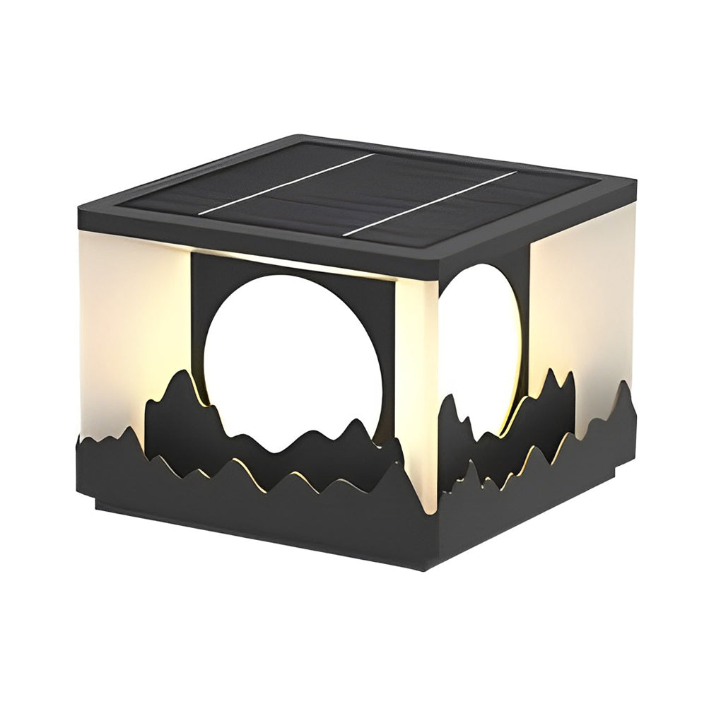 Mountain Scenery Solar Fence Post Light Modern Outdoor Waterproof