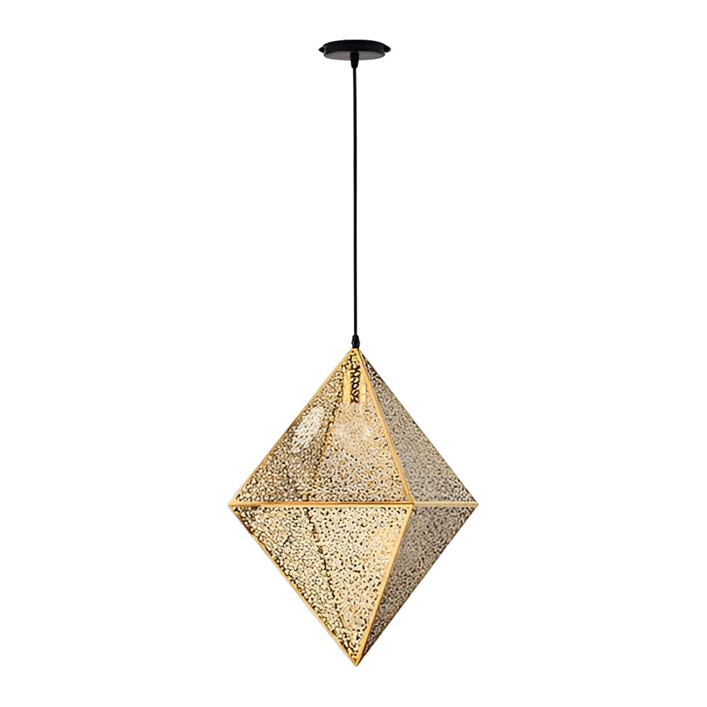 Geometric Stainless Steel Pendant Light - Modern Hollow Design