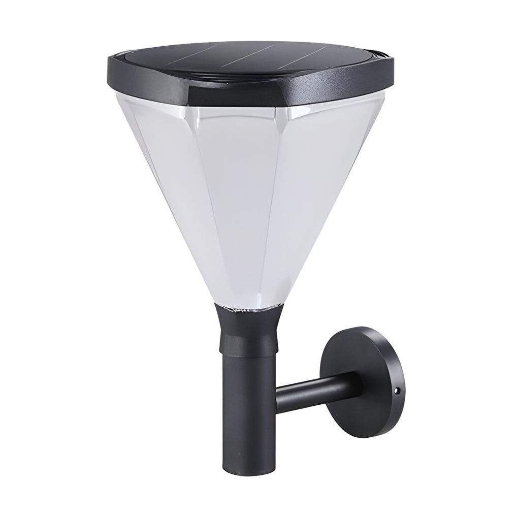 Geometric Solar LED Outdoor Wall Lamp | Waterproof Aluminum Sconce