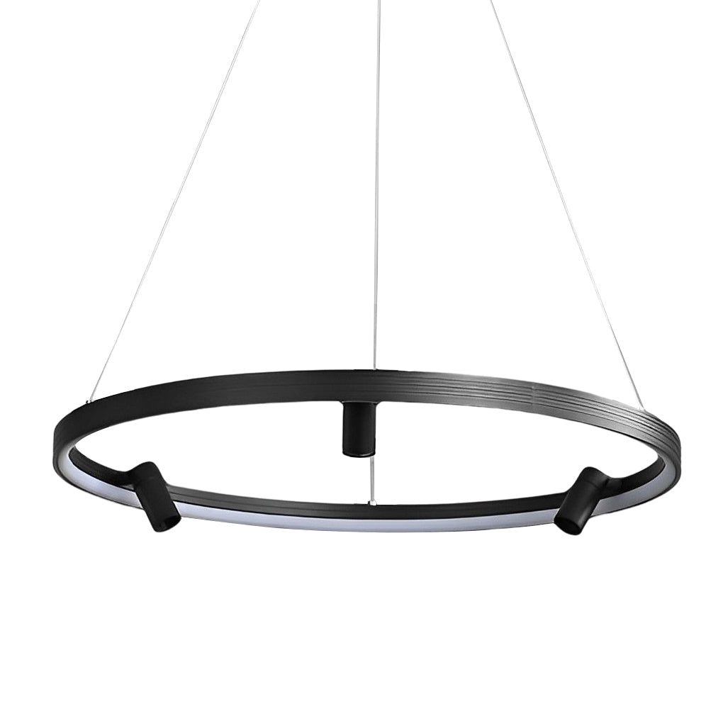 Modern Round LED Pendant Light with Adjustable Spotlights