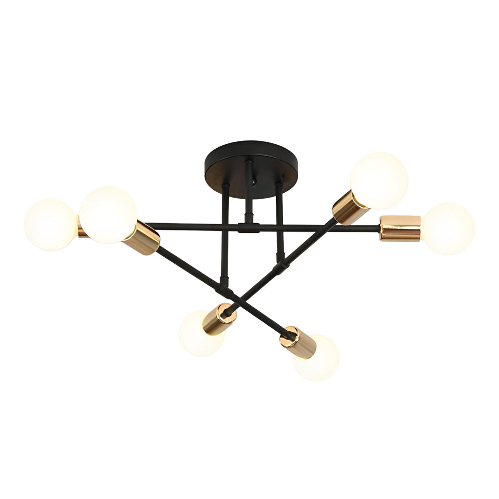 Modern 6-Light Sputnik Flush Mount Ceiling Light - 22'' Dia