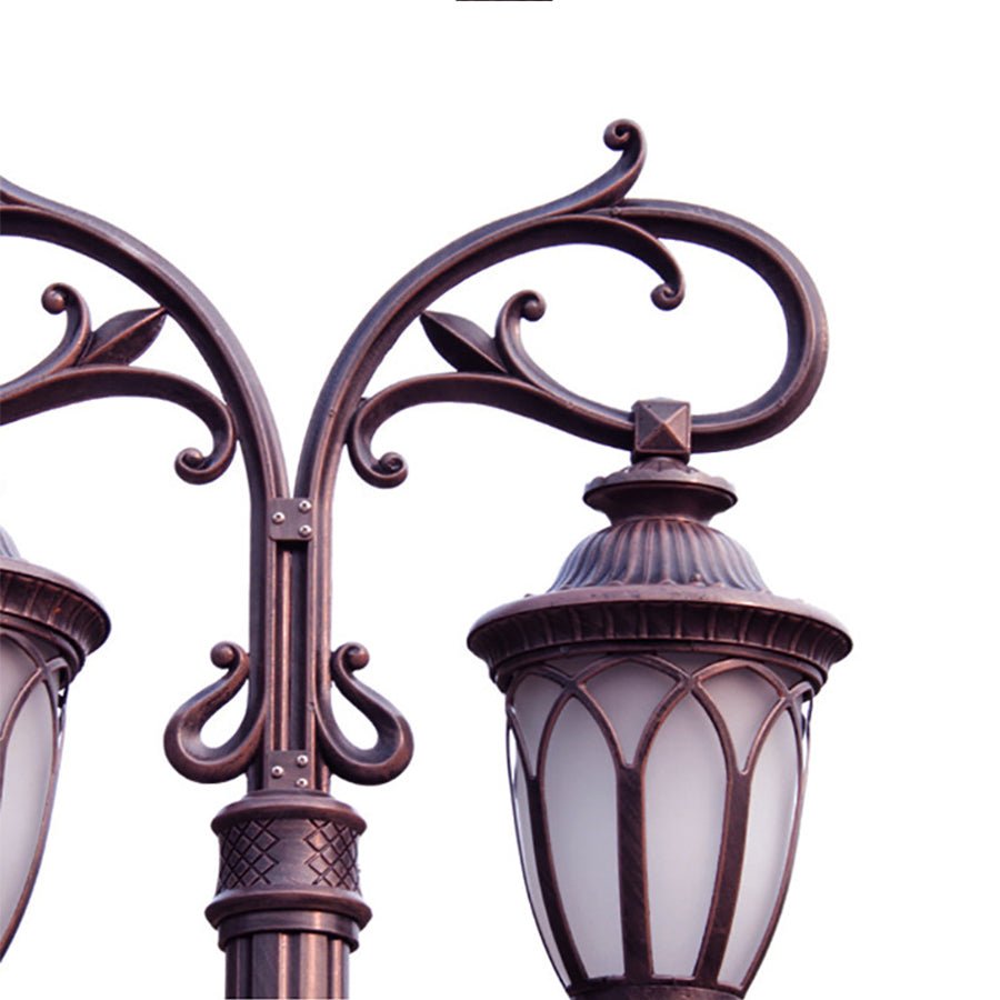Dual-Head Outdoor LED Street Light | 118" Aluminum Post Lamp