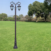 Dual-Head Outdoor LED Street Light | 118" Aluminum Post Lamp