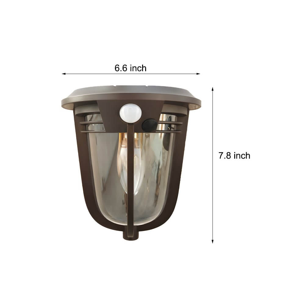Solar Motion Sensor Outdoor Wall Light 2-Pack Black Modern