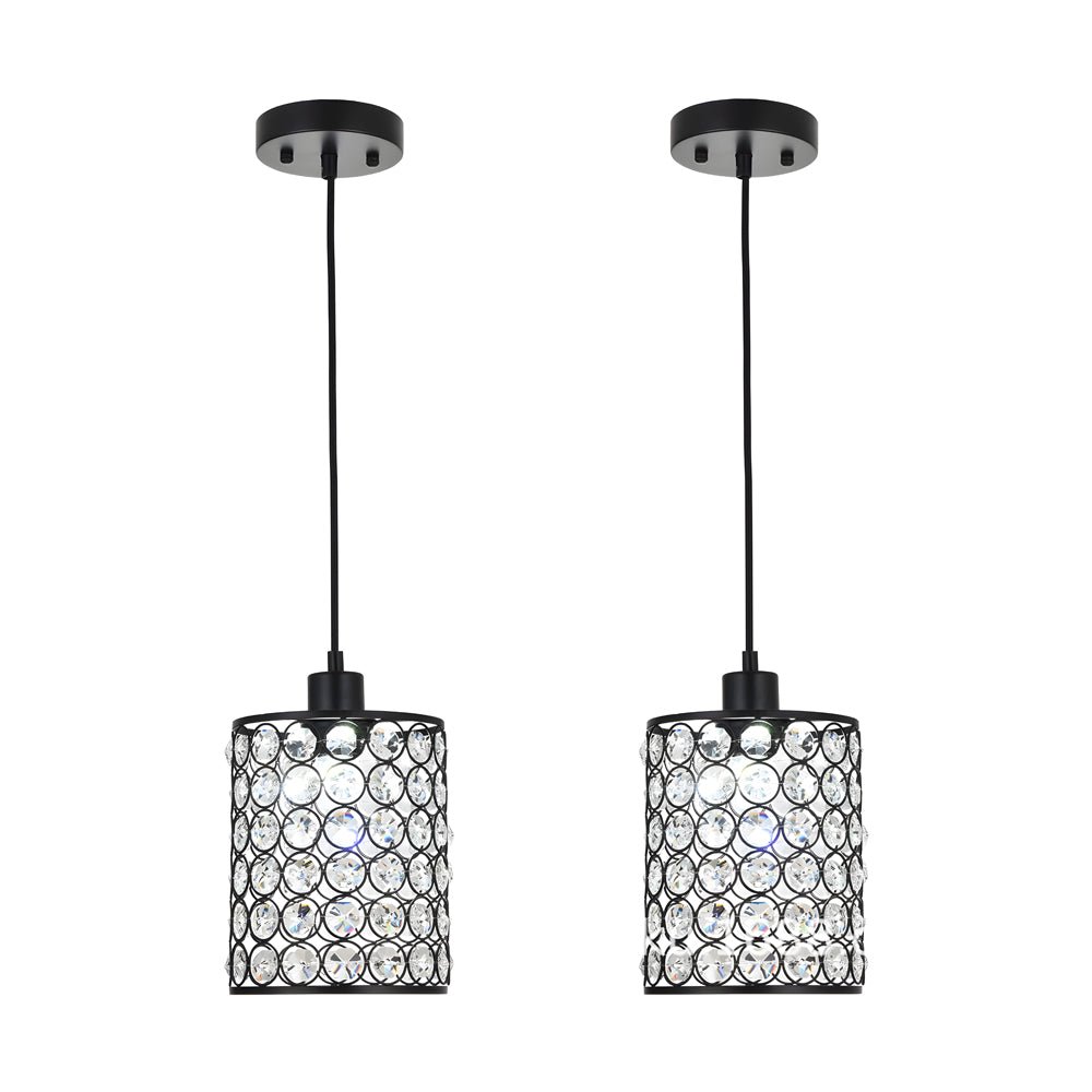 Crystal Cylinder Pendant Light Set Modern Minimalist Chandelier