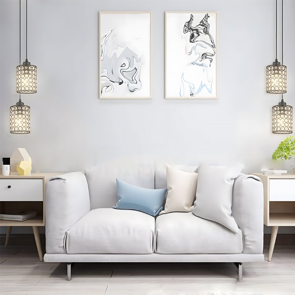 Crystal Cylinder Pendant Light Set Modern Minimalist Chandelier