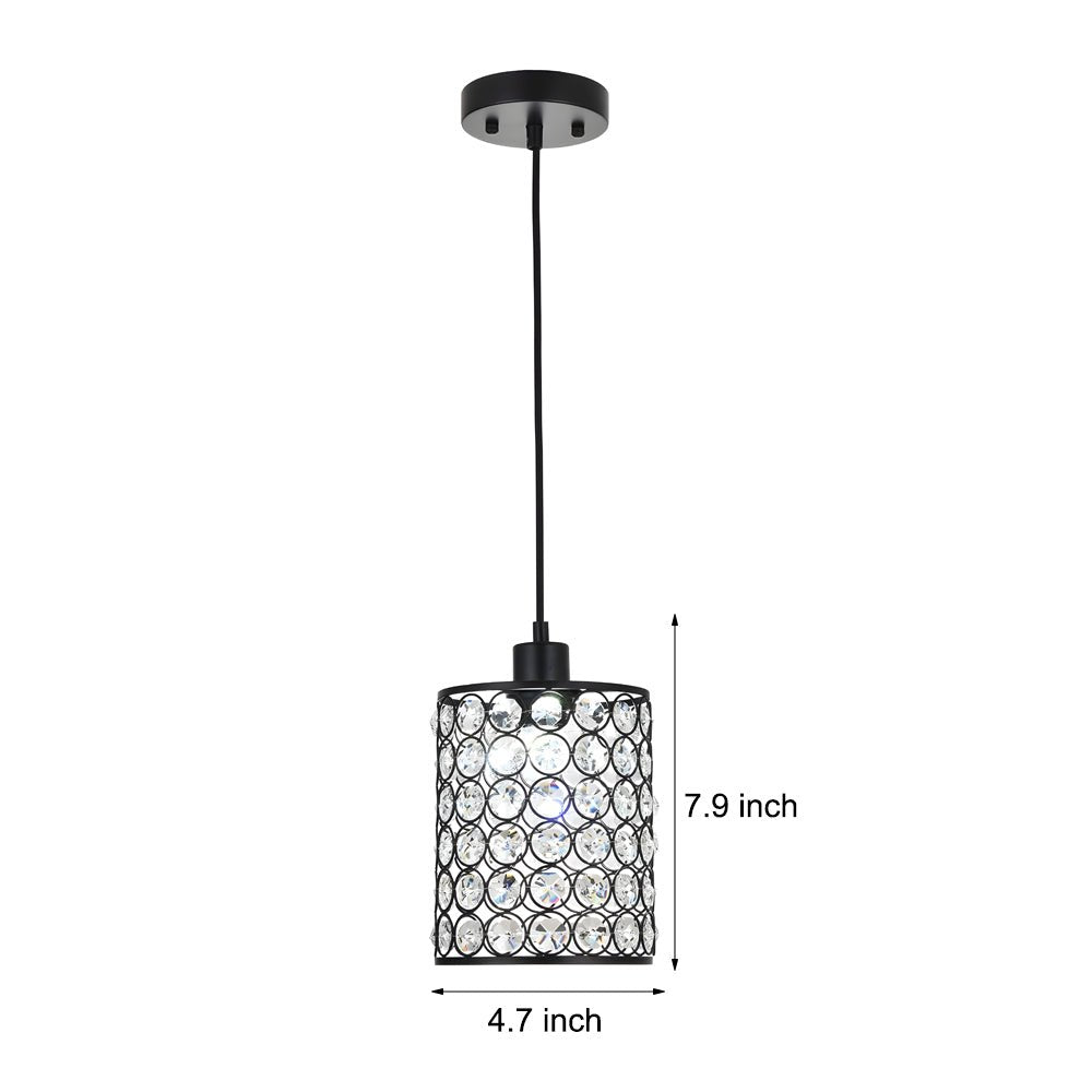 Crystal Cylinder Pendant Light Set Modern Minimalist Chandelier
