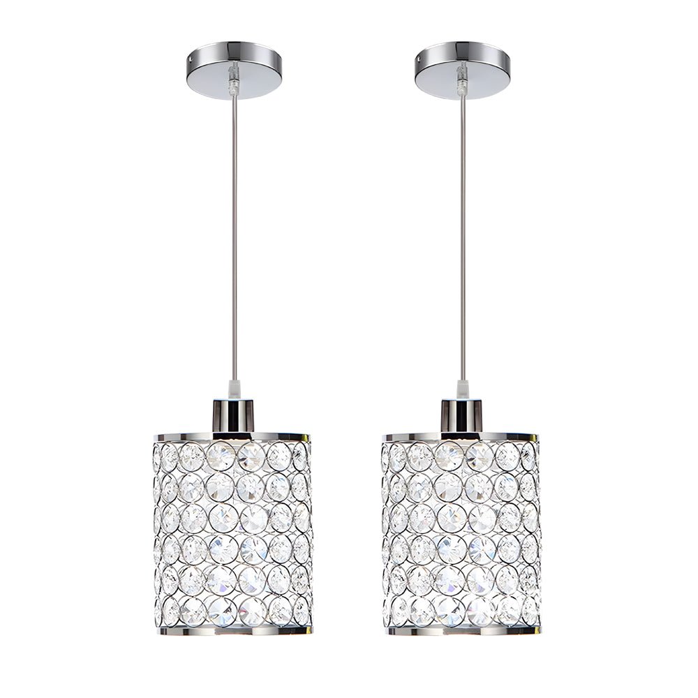 Crystal Cylinder Pendant Light Set Modern Minimalist Chandelier