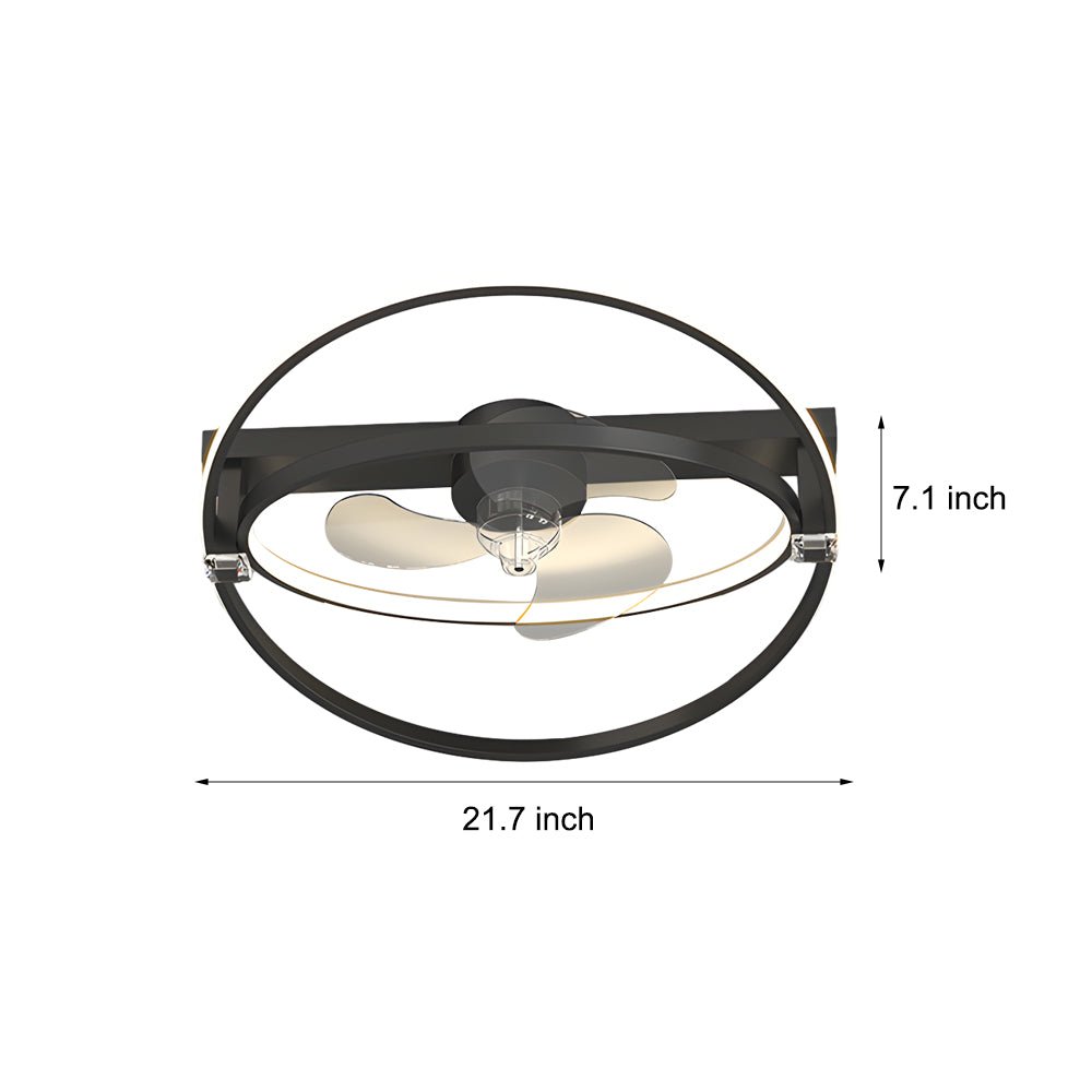Modern Dual Ring LED Ceiling Fan Light with Silent Operation