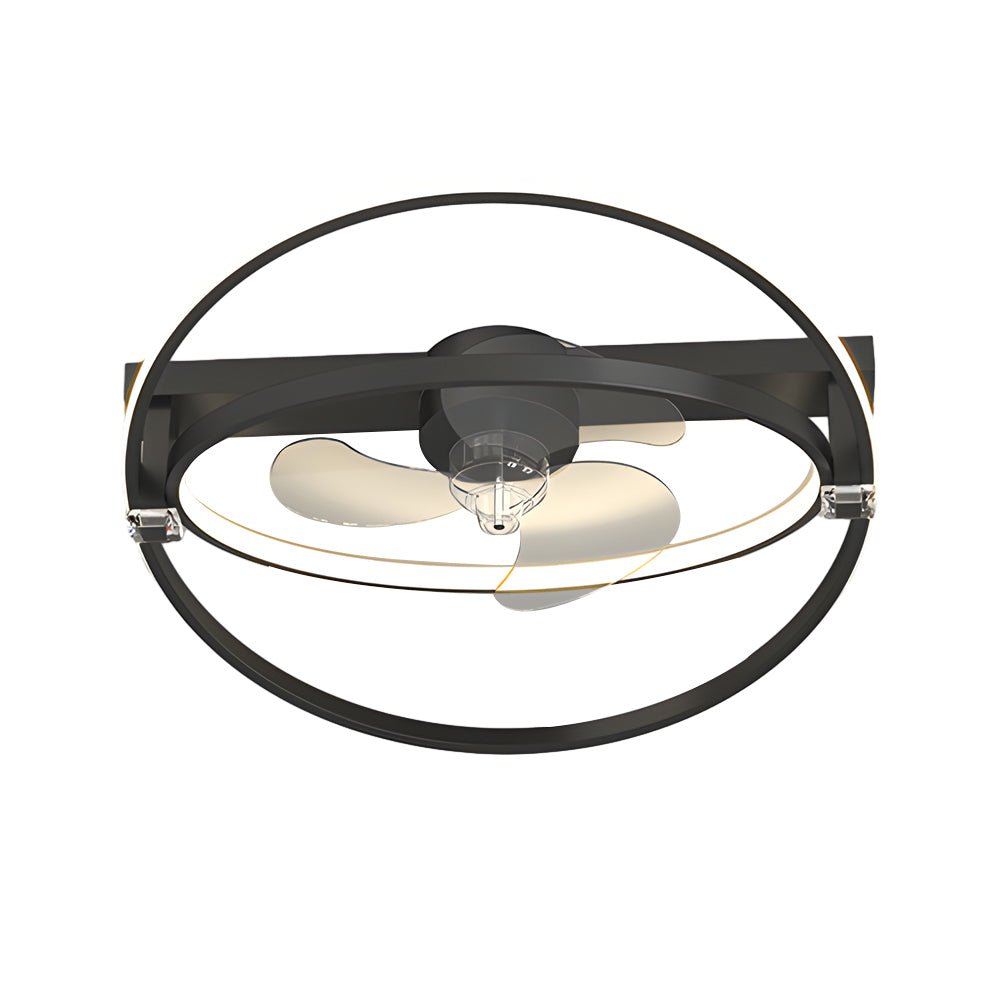 Modern Dual Ring LED Ceiling Fan Light with Silent Operation
