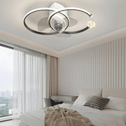 Modern Double Ring Ceiling Fan Light with Integrated LED