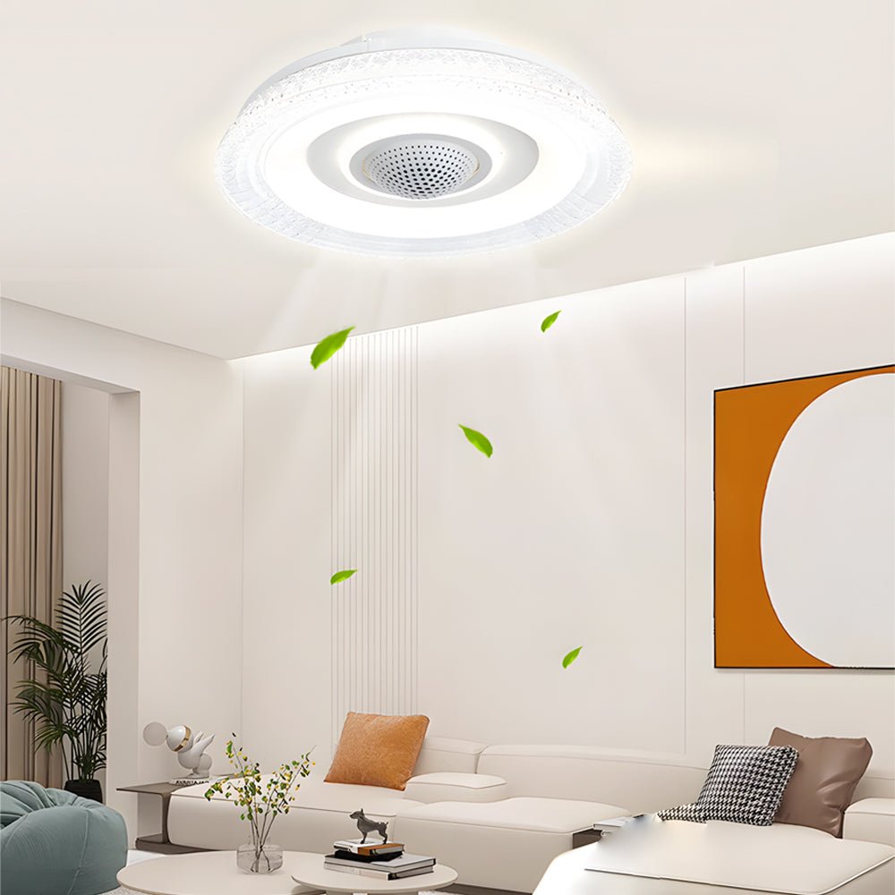 20-Inch Bladeless Smart Ceiling Fan with Dimmable LED & Remote