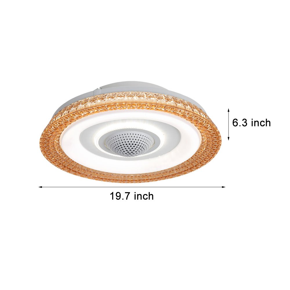20-Inch Bladeless Smart Ceiling Fan with Dimmable LED & Remote