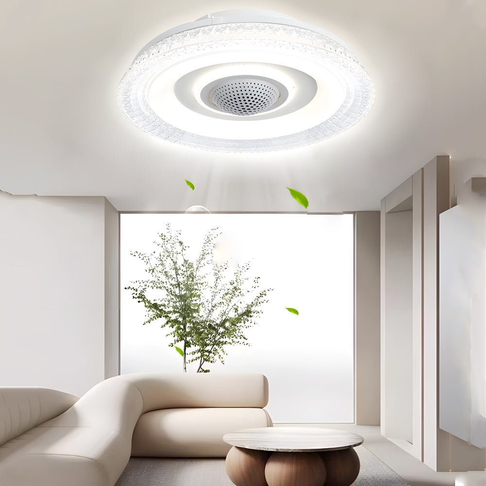 20-Inch Bladeless Smart Ceiling Fan with Dimmable LED & Remote