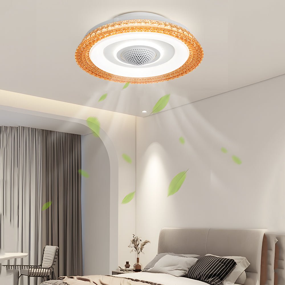 20-Inch Bladeless Smart Ceiling Fan with Dimmable LED & Remote