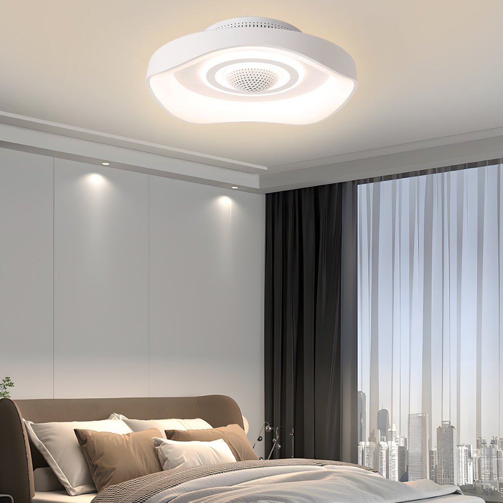 20" Modern Bladeless Ceiling Fan with Dimmable LED Light