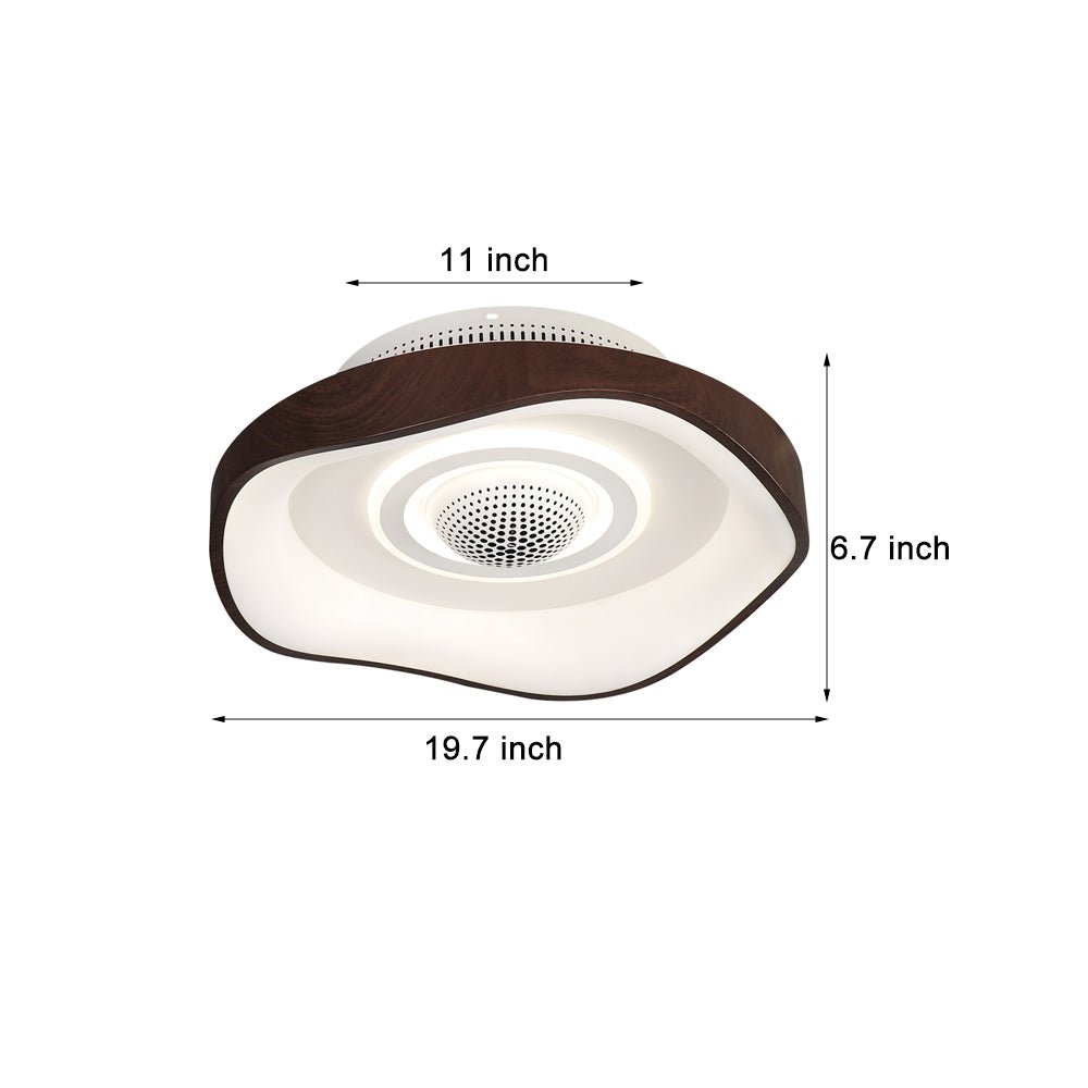 20" Modern Bladeless Ceiling Fan with Dimmable LED Light