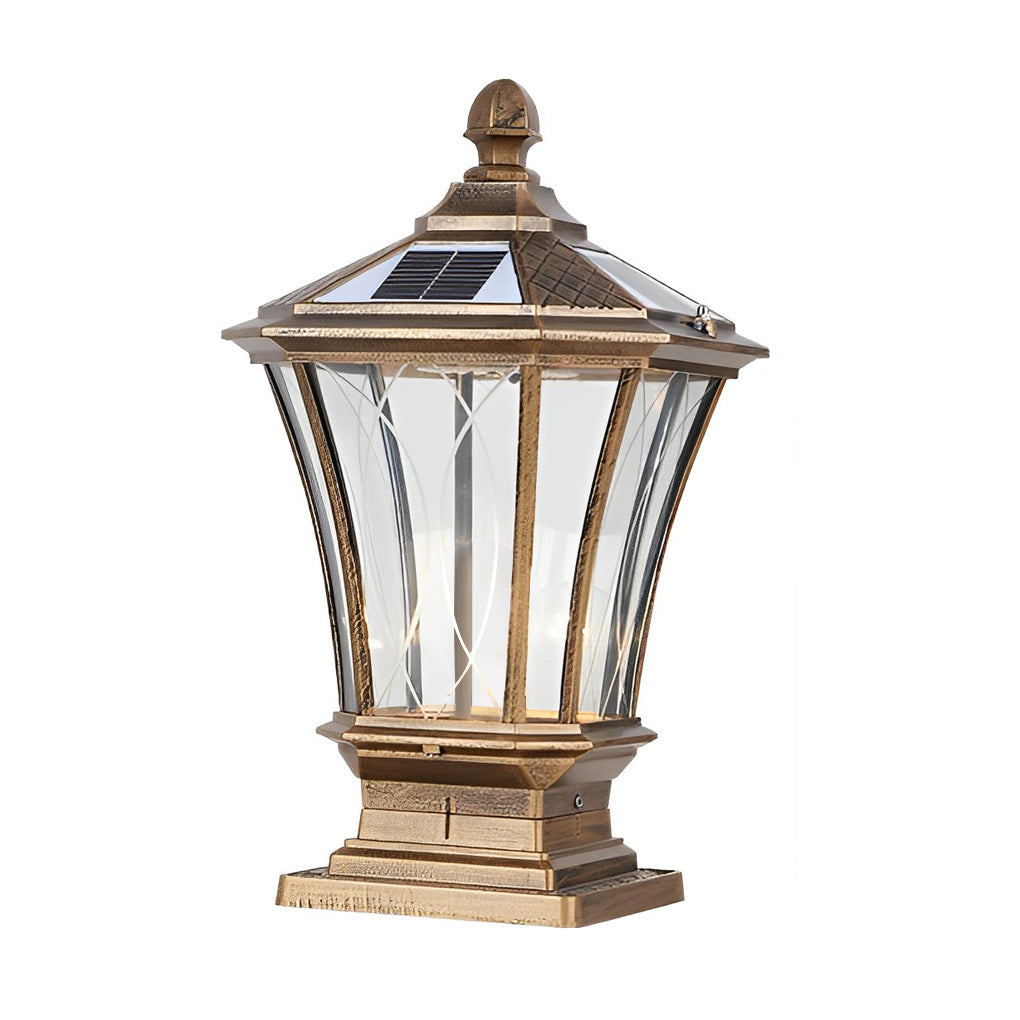 Modern Solar & Hardwired Outdoor Post Light - Aluminum & Glass