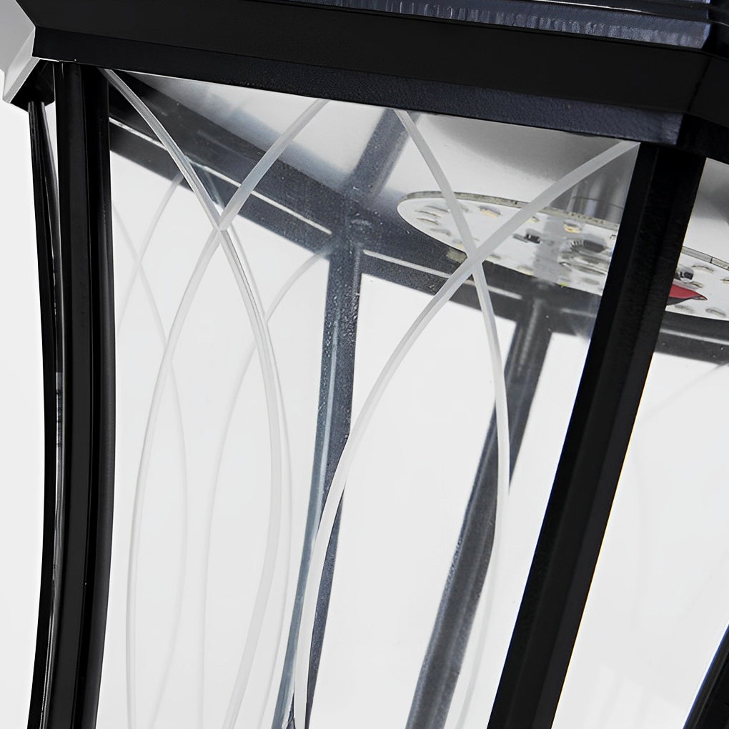 Modern Solar & Hardwired Outdoor Post Light - Aluminum & Glass