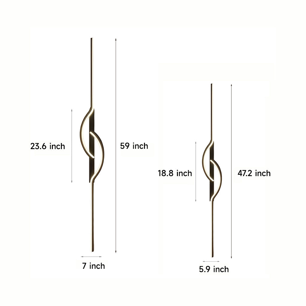Modern Black LED Strip Wall Light with Stepless Dimming