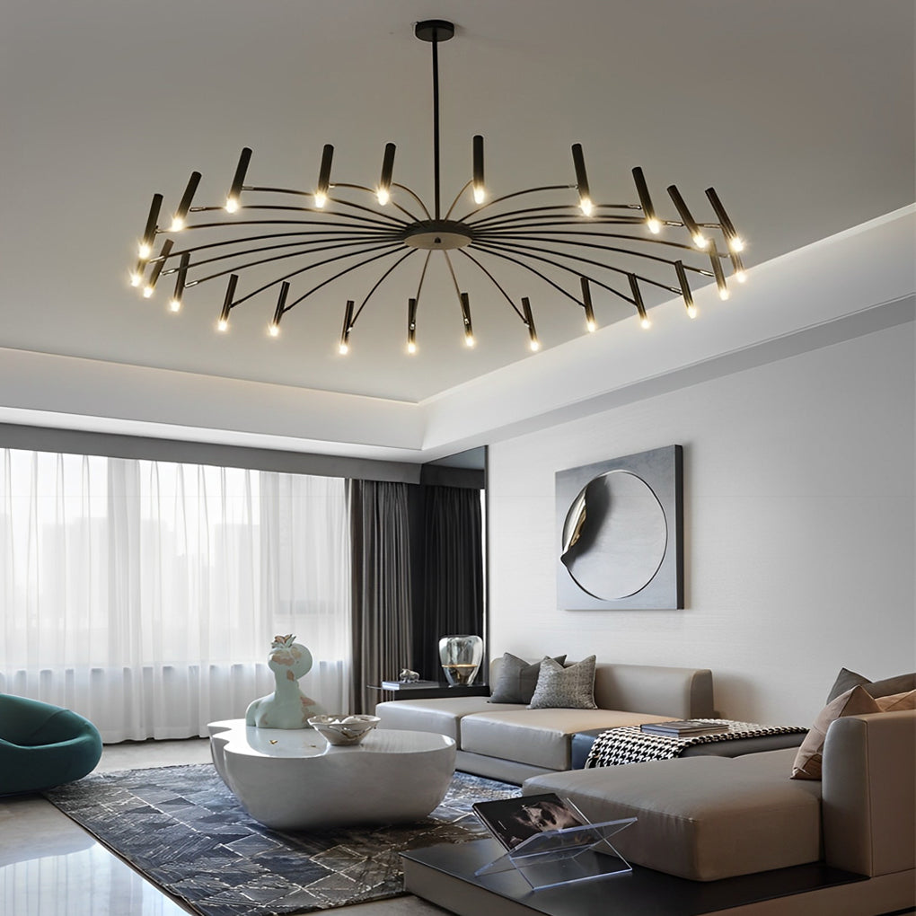 Adjustable Metal LED Minimalist Chandelier with 3-Step Dimming