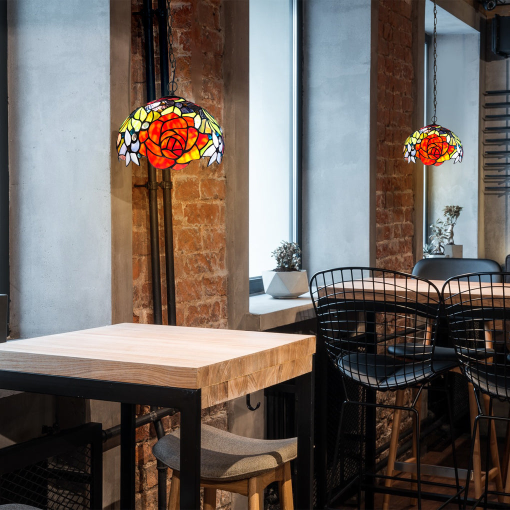 Handmade Baroque Glass Chandelier with Colorful Design