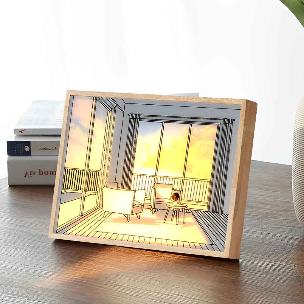 Dimmable LED Sunshine Painting Night Light with Touch Control