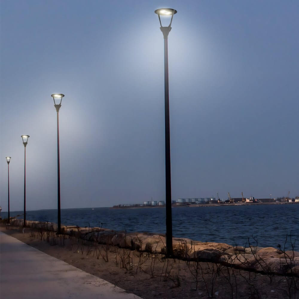 21-Inch Black Aluminum LED Street Post Top Light Fixture