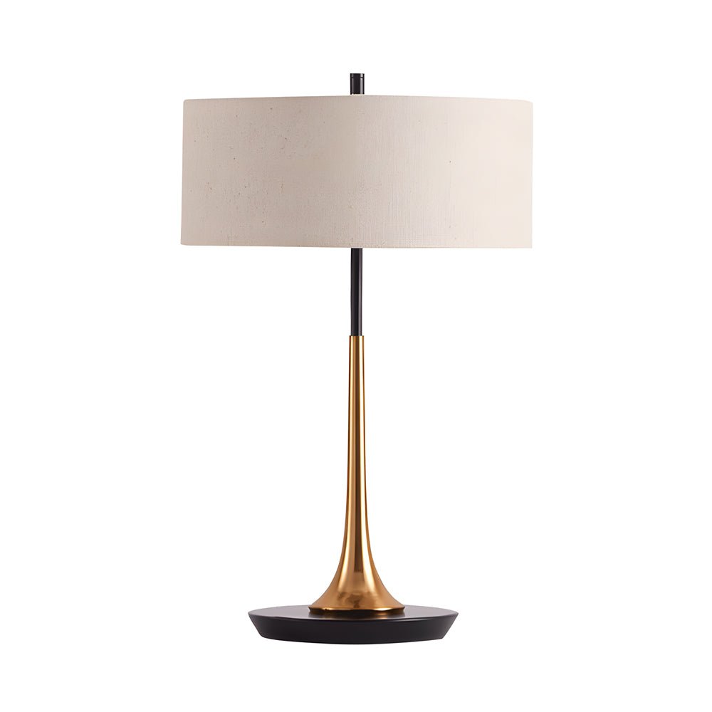 Modern Brass & Bronze Table Lamp with Linen Shade - 21.7 inch
